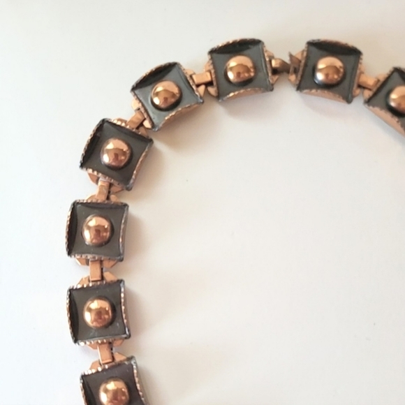 RENOIR COPPER MCM HEAVY SQUARE LINK CHOKER NECKLACE - Picture 3 of 10